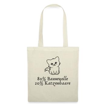 80% Baumwolle 20% Katzenhaare - Stoffbeutel - Natur - Vorne