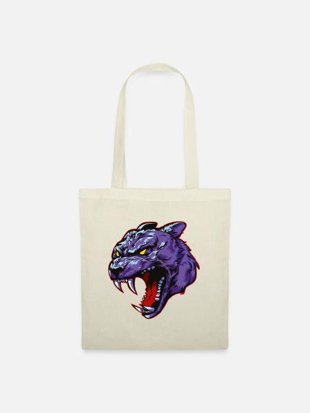 panther kopf beast tier - Stoffbeutel - Natur