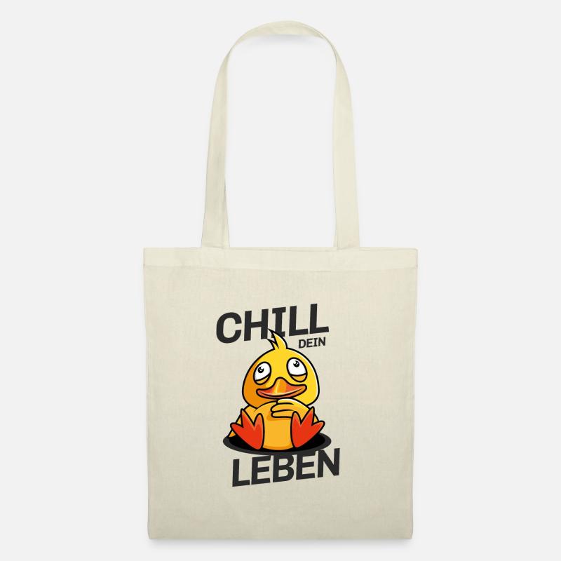 ente quietscheente chill dein leben comic - Stoffbeutel - Natur