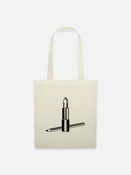 Lippenstift Symbol Make up - Stoffbeutel - Natur