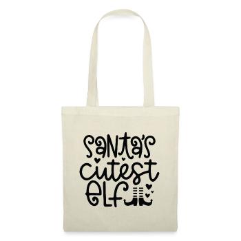 Santas cutest elf Elfe Christmas - Stoffbeutel - Natur - Vorne