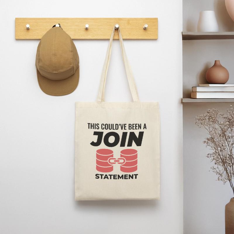 SQL Join Database Statement Programming Data Tote Bag