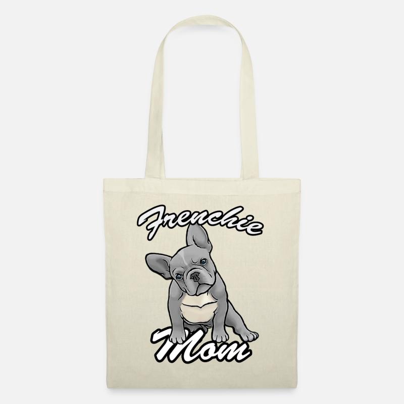 Frenchie maman bleu - Sac en tissu - nature