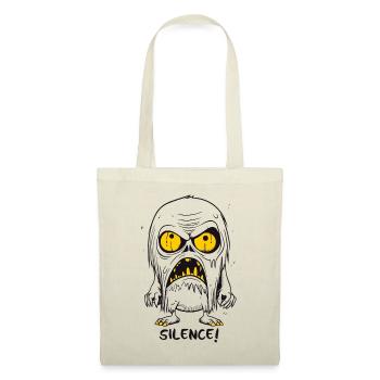 Silence! Monstre de dessin animé en colère - Sac en tissu - nature - Devant