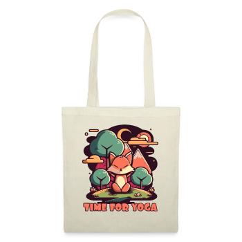C’est l’heure du yoga avec un renard mignon - Sac en tissu - nature - Devant