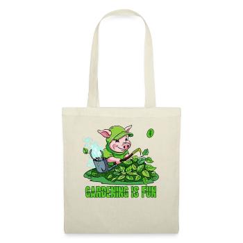 Gardening is Fun: Happy Gardener Pig - Tote Bag - nature - Front