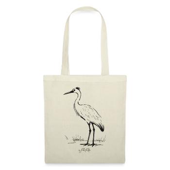 Grand oiseau sur échasses comme une grue - Sac en tissu - nature - Devant