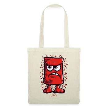 Chaussette drôle de dessin animé rouge en colère - Sac en tissu - nature - Devant