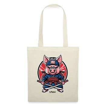 Japanese Samurai Pig - Tote Bag - nature - Front