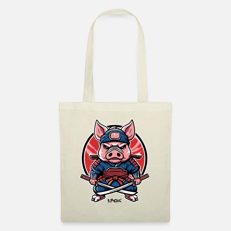 Japanischer Samurai-Schwein - Stoffbeutel - Natur
