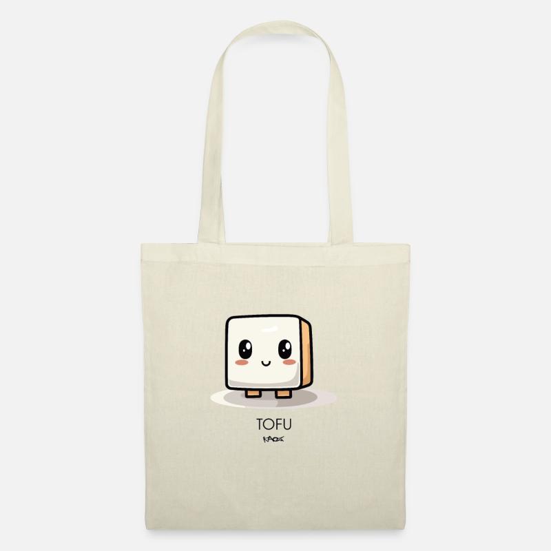 Niedlicher Chibi Anime: Kawaii Tofu - Stoffbeutel - Natur