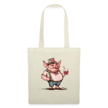 Vacances en Grande-Bretagne, Royaume-Uni Barry63 Cochon - Sac en tissu - nature - Devant