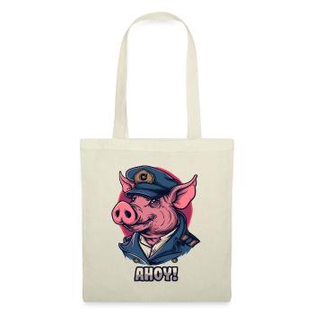 Kapitän Schwein sagt "Ahoy" - Stoffbeutel - Natur - Vorne