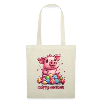 Happy Easter: Happy Pig Easter Egg - Tote Bag - nature - Front