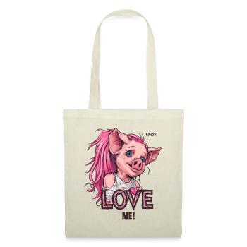 Jolie fille d’anime avec l’amour des cochons - Sac en tissu - nature - Devant