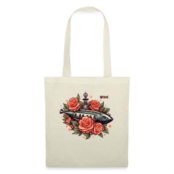 Fisch-U-Boot mit Rosen und Blumen - Stoffbeutel - Natur - Vorne