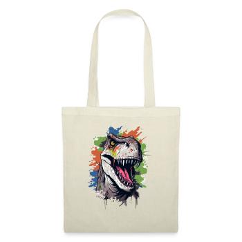 Splashes of color: A colorful dino with an action look - Tote Bag - nature - Front