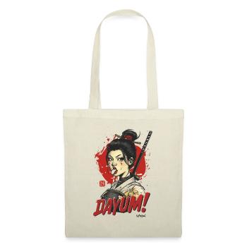 Dayum! Eine Samurai-Geisha Anime-Girl-Kriegerin - Stoffbeutel - Natur - Vorne