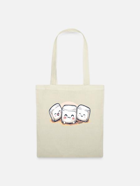 Süße, niedliche Chibi Marshmallows - Stoffbeutel - Natur