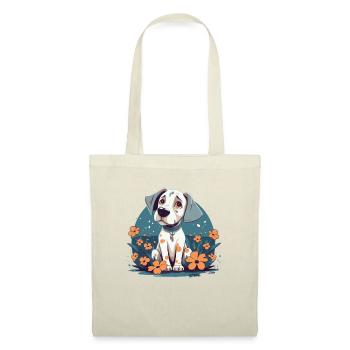 Flowers and a cute cute puppy dog - Tote Bag - nature - Front
