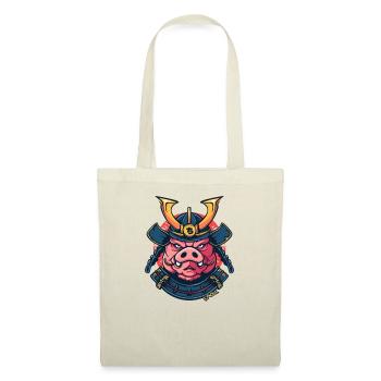 Alter Samurai Shogun Schwein aus dem alten Japan - Stoffbeutel - Natur - Vorne