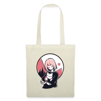 Juste nous deux : une fille et son chat - Sac en tissu - nature - Devant
