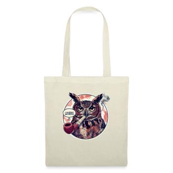Owl with tobacco pipe says "loser" - Tote Bag - nature - Front