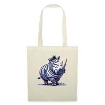 drôle de rhinocéros déguisé en gros zèbre - Sac en tissu - nature - Devant