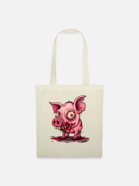 Horror Monster Baby Zombie Schwein - Stoffbeutel - Natur