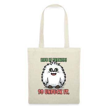 mignon bébé yéti : la vie est folle - Sac en tissu - nature - Devant