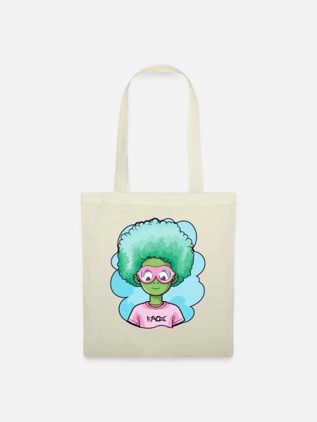 Blauer Afro Kind - Stoffbeutel - Natur