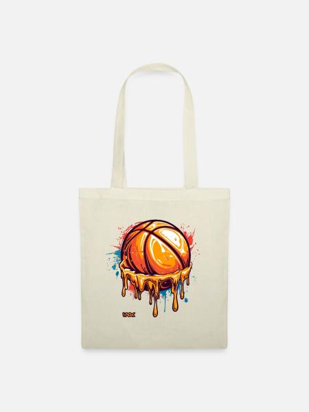 Spritziger Basketball - Stoffbeutel - Natur