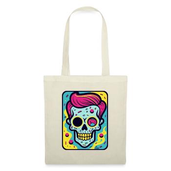 Drôle, Cool Pop Art Crâne Crâne - Sac en tissu - nature - Devant