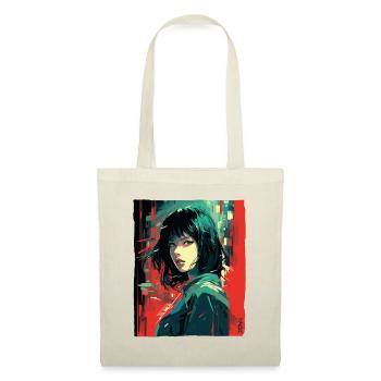 Fille japonaise : Street Art Anime - Sac en tissu - nature - Devant
