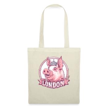 Un cochon avec une couronne à Londres - Sac en tissu - nature - Devant