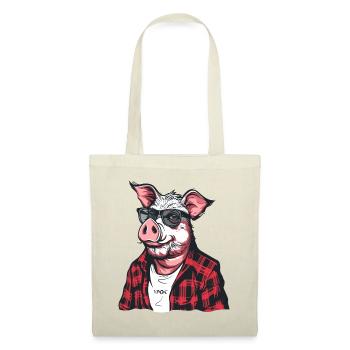 Cochon bûcheron - Sac en tissu - nature - Devant