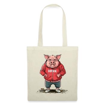 Large Slavic Gopnik Pig - Tote Bag - nature - Front