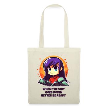 Fille d’anime en colère et drôle : mieux vaut être prêt - Sac en tissu - nature - Devant