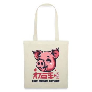Cochon coquin et drôle - Cela ne veut rien dire - Sac en tissu - nature - Devant