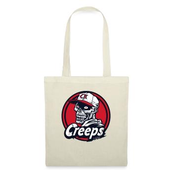 Logo de baseball amusant : Crâne et creeps - Sac en tissu - nature - Devant