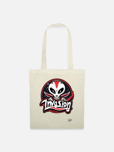 Alien-Invasion-Maskottchen - Stoffbeutel - Natur