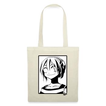 Dessin animé d’une fille heureuse satisfaite - Sac en tissu - nature - Devant