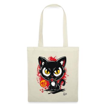 Cool Fake Japanese Cat Looks Angry - Tote Bag - nature - Front