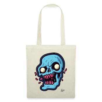 abstrakter blauer Totenkopf - Stoffbeutel - Natur - Vorne