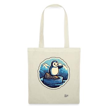 Niedlicher kleiner Pinguin auf einer Eisscholle - Stoffbeutel - Natur - Vorne