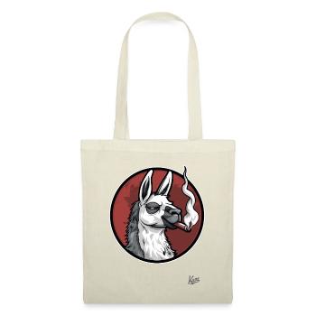 Cool et détendu, lama fumant un cigare - Sac en tissu - nature - Devant