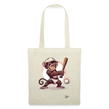 Baseball Player with Bat: Baby Monkey - Tote Bag - nature - Front