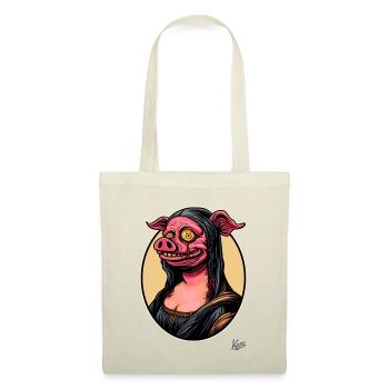 The portrait of Mona, the zombie pig Lisa - Tote Bag - nature - Front