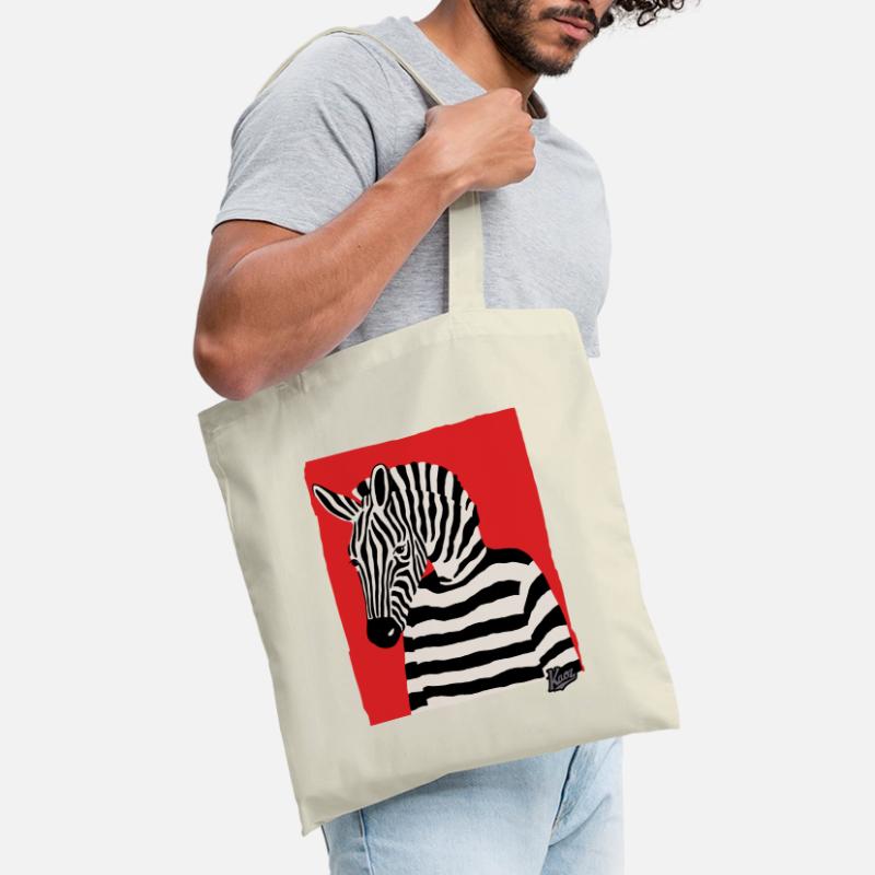 Cartoon Comic Kunst eines Zebra mit Pullover Stoffbeutel