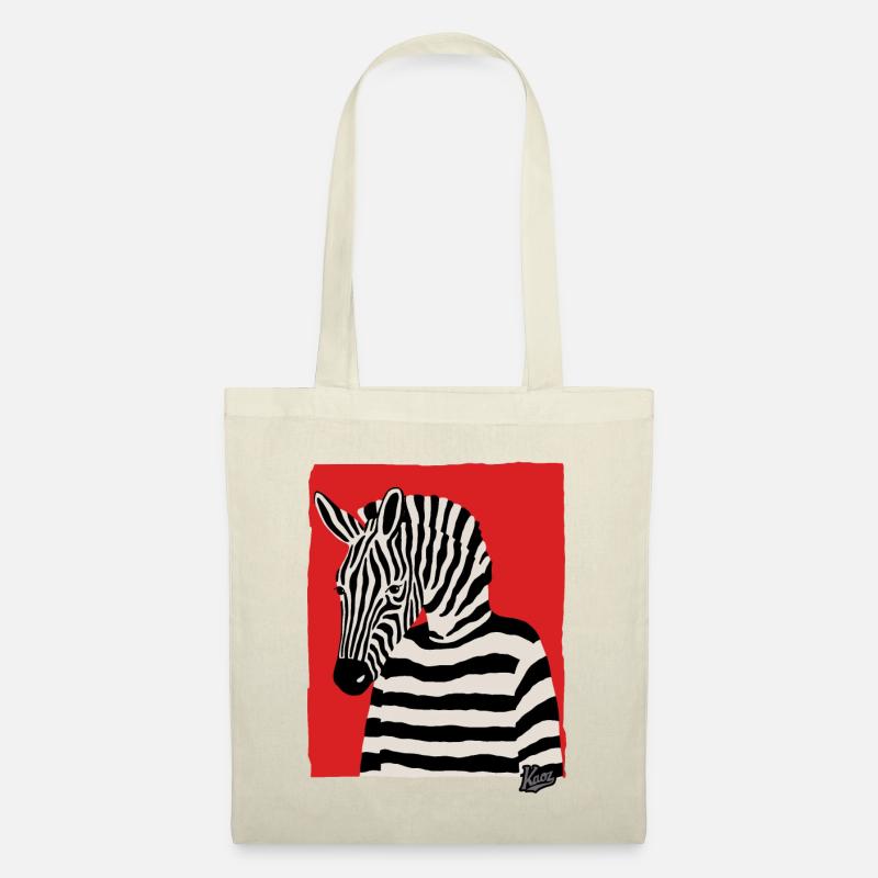 Cartoon Comic Kunst eines Zebra mit Pullover - Stoffbeutel - Natur